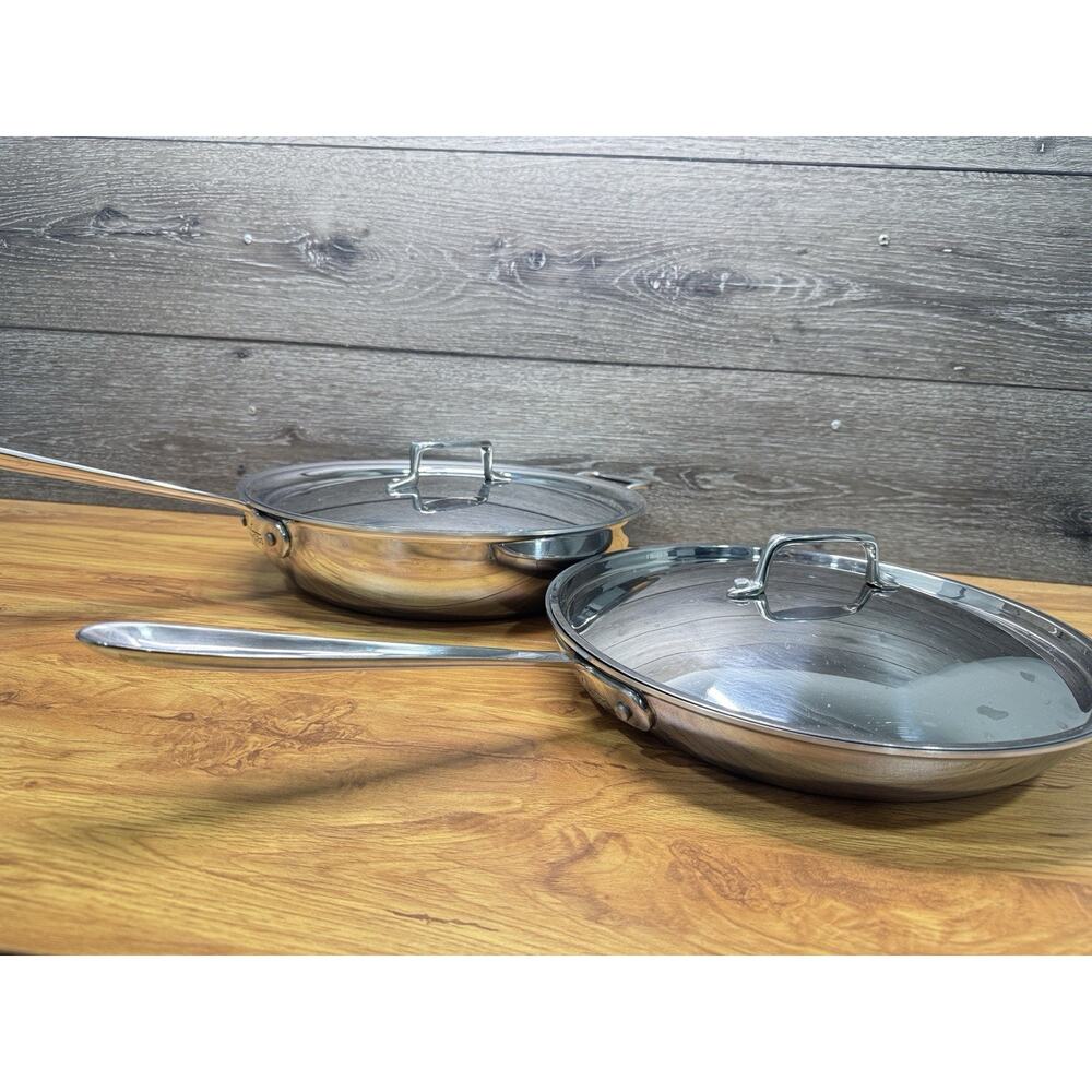 VTG All-Clad 4-Piece Stainless Steel Cookware Set: 12.5" Skillet & 4qt Sauté Pan